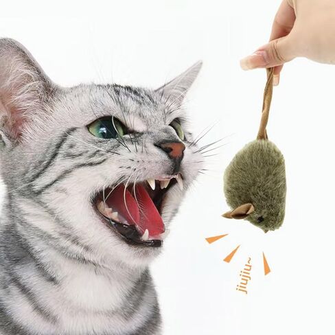 Cute Plush Cats,Plush Squeaky Plush Cats Toy Automatic Electronic Moving Mouse Kitten Toy for Indoor Play Exercises in Saudi Arabia