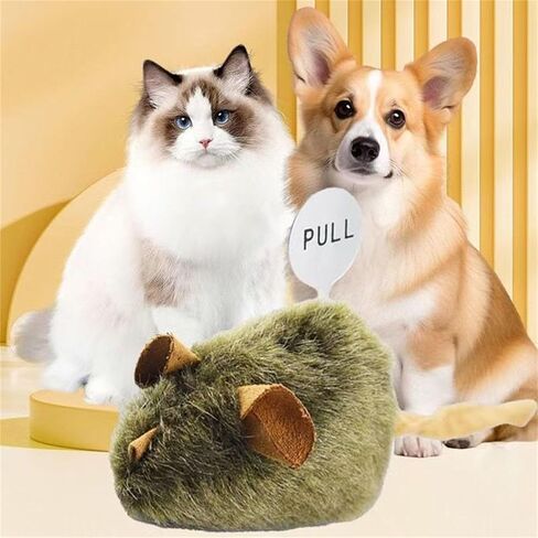 Cute Plush Cats,Plush Squeaky Plush Cats Toy Automatic Electronic Moving Mouse Kitten Toy for Indoor Play Exercises in Saudi Arabia