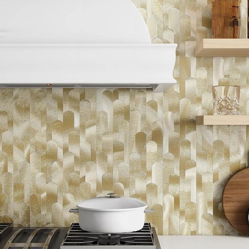 VAOVI Peel and Stick Metal Backsplash Tiles for Kitchen Wall Self Adhesive Metallic Mosaic (Blue Gray 5 Sheets) in Saudi Arabia