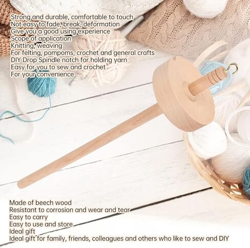 2psc قطرة المغزل، أعلى دوامة الغزل تدور DIY عجلة الغزل الدوار اليد مكرنك الغزل الخشبي المغزل الحرف العرض لصنع الغزل اليدوي in Saudi Arabia