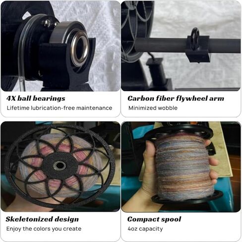 12V Adjustable Electric Fiber Spinning Wheel - Professional Yarn Spinning Wheel Kit 800rpm Maximum Speed,No Installation Required Spinning Wheel for DIY Artisans Yarn Weaving in Saudi Arabia