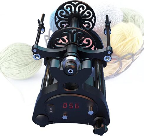 Digital Display Spinning Wheel, 12V Portable Electric Winder, Adjustable Speed Yarn Machine for Craft Enthusiasts,Black in Saudi Arabia