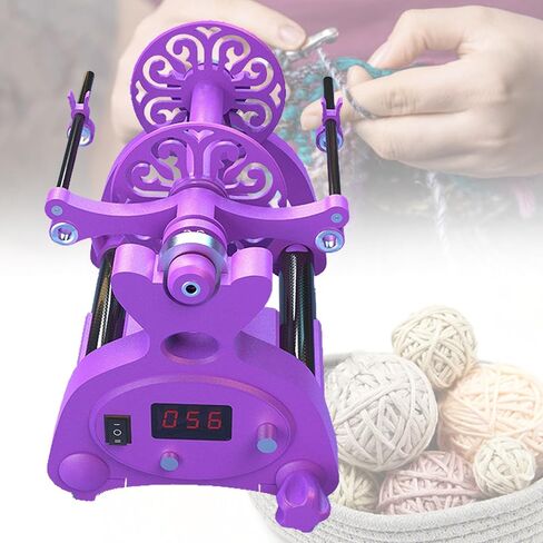 Professional Electric Wool Winding Machine, 12V Digital Display Yarn Spinner with Speed Adjustment and Reverse,Purple in Saudi Arabia