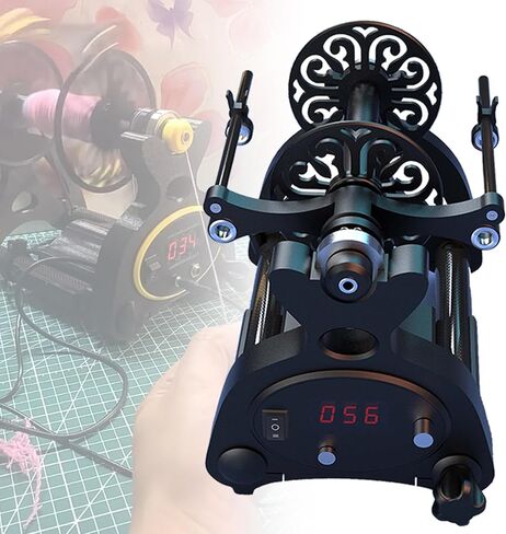 Adjustable-Speed Electric Spinning Wheel, 12V Digital Display Yarn Winder, Portable Winding Tool,Black in Saudi Arabia