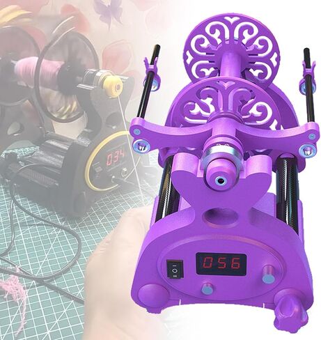 Adjustable-Speed Electric Spinning Wheel, 12V Digital Display Yarn Winder, Portable Winding Tool,Black in Saudi Arabia