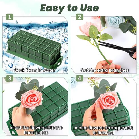 Giantree 6 حزم قفص رغوة الأزهار، حامل زهرة مع كتل رغوة الأزهار، مستطيلة ومربعة زهرة قفص أصحاب ترتيبات الزهور لوازم للزهور الطازجة، ديكورات حديقة المنزل الزفاف in Saudi Arabia