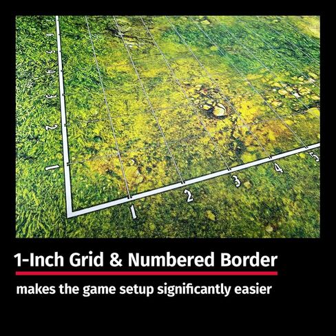 Jucoci Tabletop Wargaming Battlemat 44'' x 60'' with WH40K Deployment Zones and Grid (Grassland) in Kuwait
