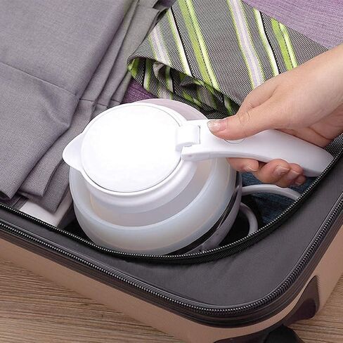 Foldable Electric Kettle, Upgraded Food Grade Silicone,600W 600ML Flash Heat Small Portable Travel Electric Kettle,110V US Plug(Translucent) in Saudi Arabia
