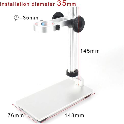 G600 سبائك الألومنيوم دعامة حامل حامل رفع دعم المجهر الرقمي USB المجهر (D10x2.0mm) in Kuwait