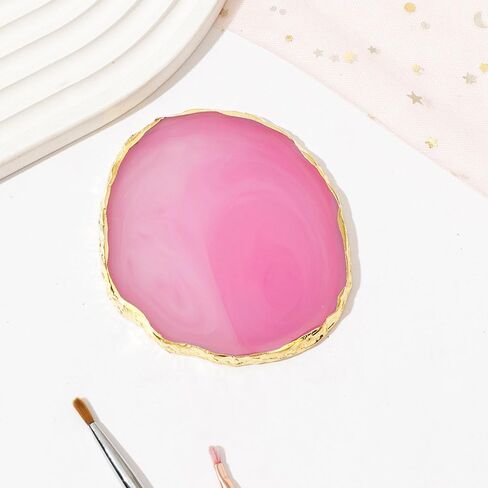 4 قطع لوحة فنية للأظافر من الراتنج، صينية خلط طلاء الأظافر بحافة ذهبية، لوحة عرض فنية للأظافر، حامل طلاء الأظافر لتصميم الأظافر، أدوات المانيكير لفناني الأظافر (على شكل قلب أبيض وردي) in Kuwait