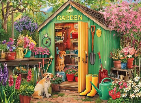 500 Piece Puzzle for Adults – Garden and Dog Jigsaw Puzzle for Adults & Seniors – Eco-Friendly Recycled Paper – Fun & Challenging Family Game Gift for Friends and Family (20.5 x 15 in) in Kuwait