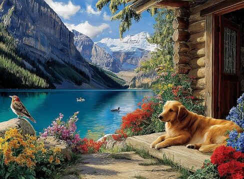 500 Piece Puzzle for Adults – Garden and Dog Jigsaw Puzzle for Adults & Seniors – Eco-Friendly Recycled Paper – Fun & Challenging Family Game Gift for Friends and Family (20.5 x 15 in) in Kuwait