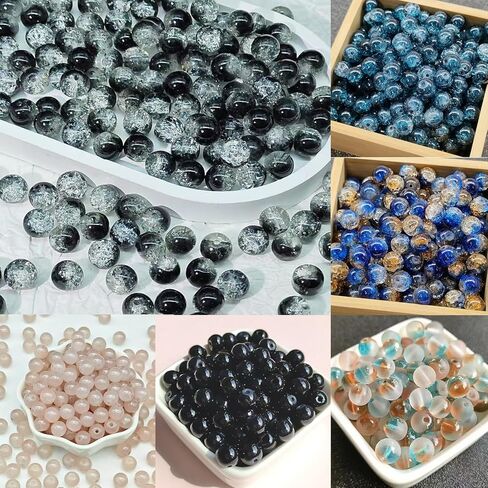 Luluvora 18 Colors 8mm Glass Beads for Jewelry Making Kit with 6 DIY Accessories - Bracelet Making Kit for Adults Women Includes Spacer/Lava/Stone Beads, Jewelry Supplies for Earrings & Necklaces in Saudi Arabia