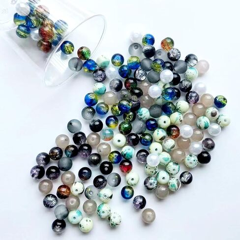 Luluvora 18 Colors 8mm Glass Beads for Jewelry Making Kit with 6 DIY Accessories - Bracelet Making Kit for Adults Women Includes Spacer/Lava/Stone Beads, Jewelry Supplies for Earrings & Necklaces in Saudi Arabia