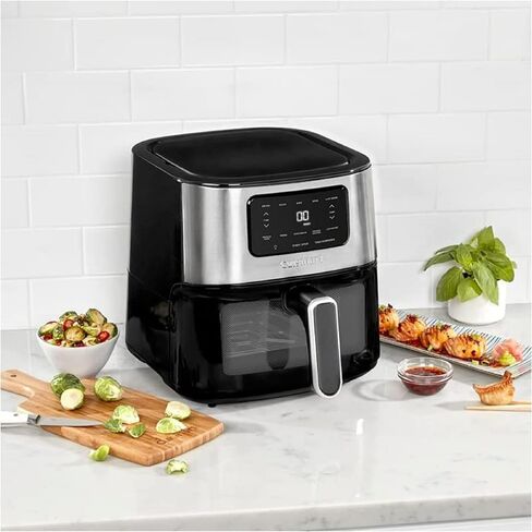 فرن مقلاة هوائية Cuisinart AIR200، سلة 6 كيو تي، مقلاة هوائية من الفولاذ المقاوم للصدأ مع حزمة حماية محسنة CPS لمدة عامين in Kuwait
