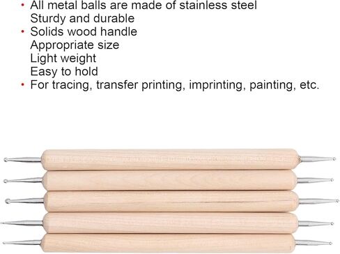 FLEXMAN 5Pcs Dotting Tools Ball Styluses Set, Embossing Stylus Double End Tracing Dotting Tool, Stainless Steel Embossing Stylus Set for Painting Engraving in Saudi Arabia