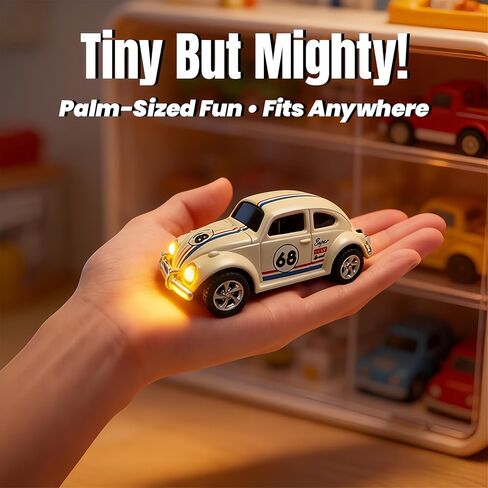 Mini Retro RC Car, 1/64 Scale Mini Beetle Car, 2.4Ghz & APP Remote Control (White) in Saudi Arabia