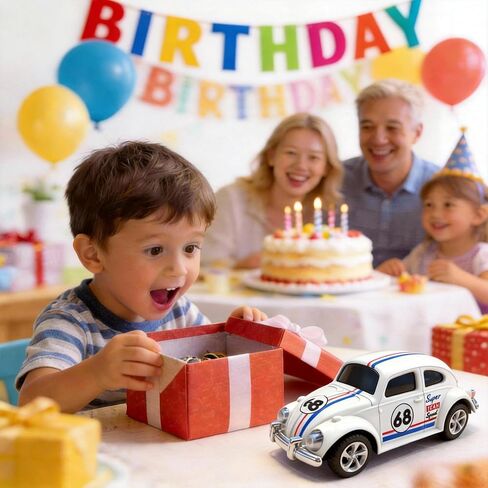 Mini Retro RC Car, 1/64 Scale Mini Beetle Car, 2.4Ghz & APP Remote Control (White) in Saudi Arabia