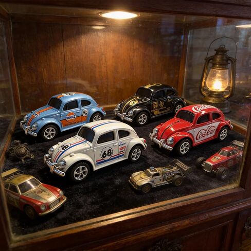 Mini Retro RC Car, 1/64 Scale Mini Beetle Car, 2.4Ghz & APP Remote Control (White) in Saudi Arabia