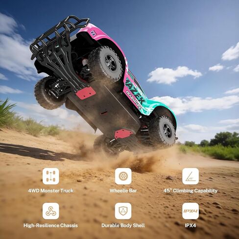 Hosim 1/10 RC Truck 4WD Brushless Buggy Cars, MAZEK RTR 62+ MPH Hobby Grade High Speed Remote Control Car for Adults & Teens Off-Road Bashing, Rock Crawling, Racing Waterproof Electric Monster Trucks in Saudi Arabia