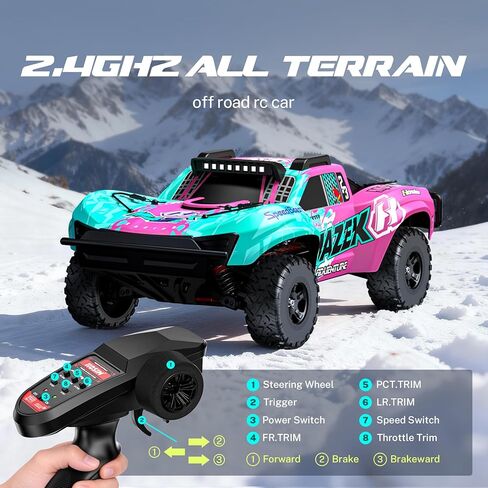 Hosim 1/10 RC Truck 4WD Brushless Buggy Cars, MAZEK RTR 62+ MPH Hobby Grade High Speed Remote Control Car for Adults & Teens Off-Road Bashing, Rock Crawling, Racing Waterproof Electric Monster Trucks in Saudi Arabia