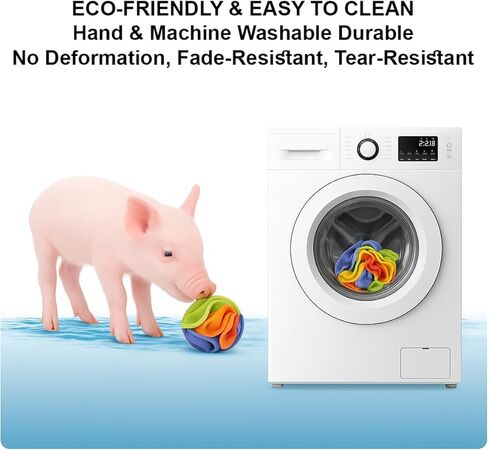 كرة الشم للخنازير - ألعاب إثراء الخنازير للخنازير الصغيرة والخنازير ذات البطون واستخدام المزرعة - لعبة تفاعلية للبحث عن الطعام والتأصيل، ملحقات ألعاب الخنازير ذات التغذية البطيئة in Kuwait