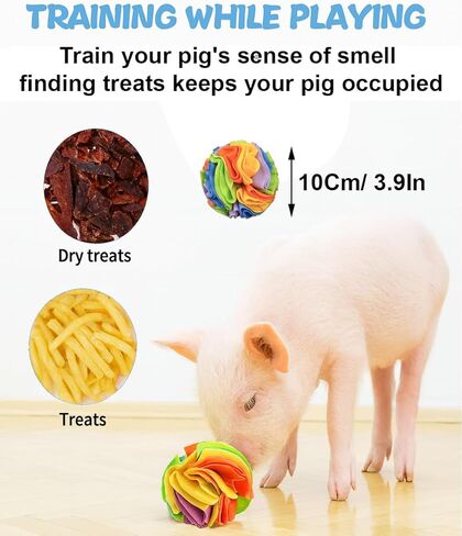 كرة الشم للخنازير - ألعاب إثراء الخنازير للخنازير الصغيرة والخنازير ذات البطون واستخدام المزرعة - لعبة تفاعلية للبحث عن الطعام والتأصيل، ملحقات ألعاب الخنازير ذات التغذية البطيئة in Kuwait
