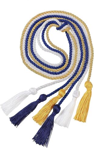 حبال شرف التخرج، حبال أكاديمية مضفرة مع شرابات للبكالوريوس، الماجستير، الطبيب 68 بوصة (كيلي أخضر + وردي + أبيض) in Kuwait