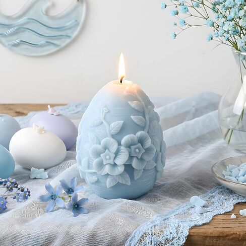 Flower Egg Silicone Candle Mold Easter Egg Candle Molds for Candles Making Resin Casting Aromatherapy Candles Handmade Wax Home Decor in Saudi Arabia