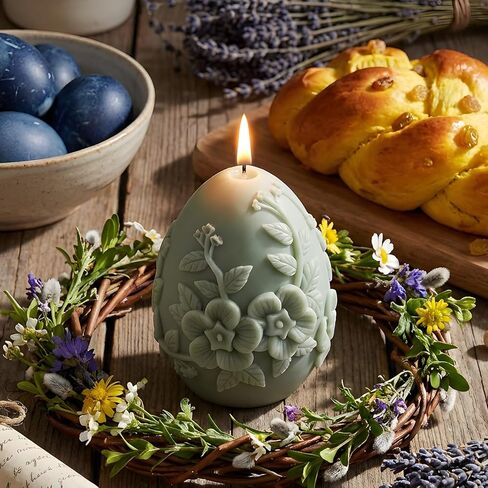 Flower Egg Silicone Candle Mold Easter Egg Candle Molds for Candles Making Resin Casting Aromatherapy Candles Handmade Wax Home Decor in Saudi Arabia