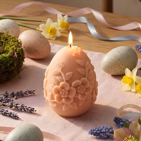 Flower Egg Silicone Candle Mold Easter Egg Candle Molds for Candles Making Resin Casting Aromatherapy Candles Handmade Wax Home Decor in Saudi Arabia