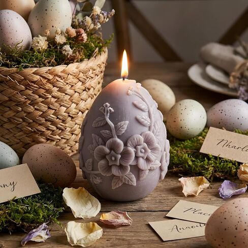 Flower Egg Silicone Candle Mold Easter Egg Candle Molds for Candles Making Resin Casting Aromatherapy Candles Handmade Wax Home Decor in Saudi Arabia