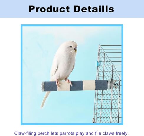 قطعتان من ألعاب مجثم الطيور للببغاء، مجثم ببغاء خشبي بزاوية 360 درجة لأقفاص الطيور، لعبة دوارة تفاعلية لإنفاق الطاقة in Kuwait