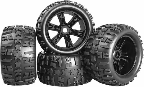 RC Monster Truck Tires and Wheels 17mm Hex Pre-Glued Set with Foam Inserts for 1/8 Arrma Kraton 1/10 Maxx E-Revo (4Pcs) in Saudi Arabia