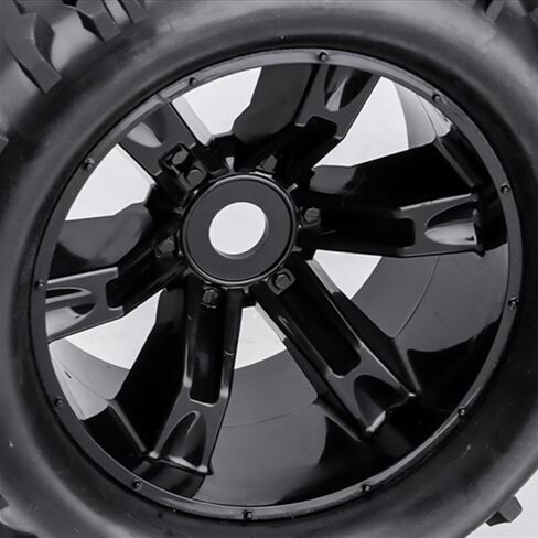 RC Monster Truck Tires and Wheels 17mm Hex Pre-Glued Set with Foam Inserts for 1/8 Arrma Kraton 1/10 Maxx E-Revo (4Pcs) in Saudi Arabia