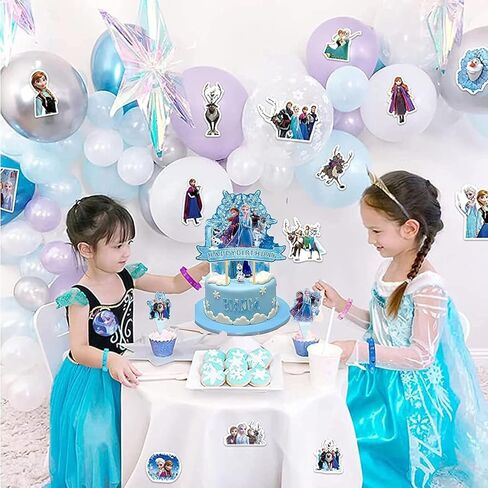 25 قطعة من أغطية الكيك الأنيمي، ديكورات حفلات عيد ميلاد سعيد، ديكورات الكيك الزرقاء، لوازم الحفلات اللطيفة للفتيات in Kuwait