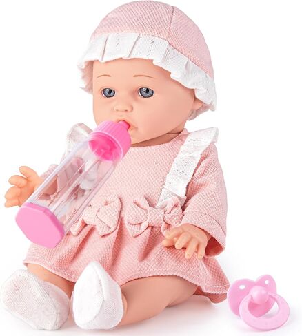 12" Baby Doll Gift Set, Realistic Baby Doll with Accessories - Feeding Bottle Hat Blanket Clothes Real Life Dolls for Toddler Girls 3+ Pretend Play in Saudi Arabia