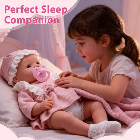 12" Baby Doll Gift Set, Realistic Baby Doll with Accessories - Feeding Bottle Hat Blanket Clothes Real Life Dolls for Toddler Girls 3+ Pretend Play in Saudi Arabia