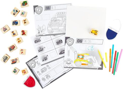 Paw Patrol Stamps Party Supplies - Bundle with 16 Themed Stamps for Birthday Party Favors, Goodie Bags, Loot Bag Fillers, More Plus Coloring Pages | Paw Patrol Birthday Supplies in Saudi Arabia