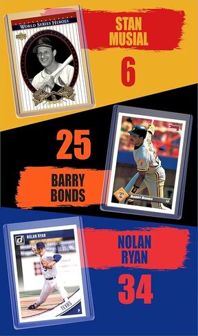 Baseball GOAT Cards: Babe Ruth, Willie Mays, Barry Bonds, Stan Musial, Hank Aaron, Ty Cobb, Ted Williams, Lou Gehrig, Mickey Mantle, Ken Griffey Jr., Nolan Ryan, and Mike Trout All-Time GOATS Assorted Cards Gift Pack in Saudi Arabia