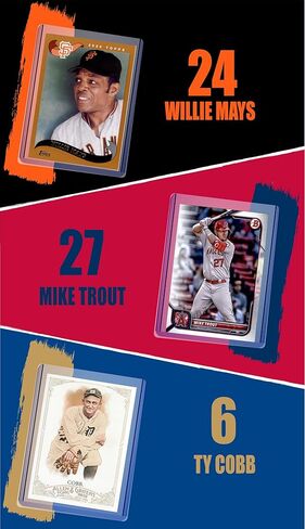 Baseball GOAT Cards: Babe Ruth, Willie Mays, Barry Bonds, Stan Musial, Hank Aaron, Ty Cobb, Ted Williams, Lou Gehrig, Mickey Mantle, Ken Griffey Jr., Nolan Ryan, and Mike Trout All-Time GOATS Assorted Cards Gift Pack in Saudi Arabia