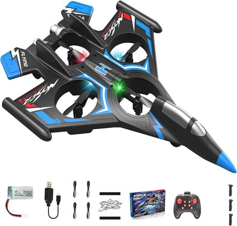 RC Plane，Foam Airplane Toy Drone Remote Airplane Foam Airplanes for Kids Airplanes for Kids Remote Control Helicopter for Boys 8-12，360°Flip Fighter Jet with Light(RED) in Saudi Arabia