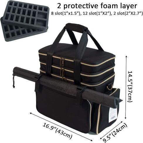 BoardGame، حقيبة سفر للتخزين RPG - تناسب 44 منمنمة، 6-8 كتب، حامل خريطة المعركة، جيوب النرد والرموز - أسود in Kuwait