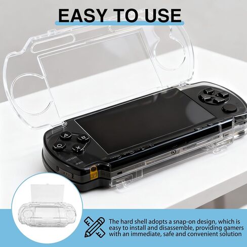 Transparent Hard Case for PSP 2000 3000, Clear Crystal Shell Cover with Screen Protector, Shockproof Protective Housing Replacement for PSP Slim Console, Gaming Collector Display in Saudi Arabia