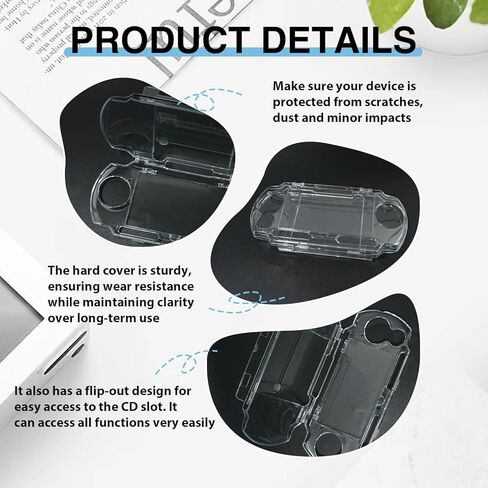 Transparent Hard Case for PSP 2000 3000, Clear Crystal Shell Cover with Screen Protector, Shockproof Protective Housing Replacement for PSP Slim Console, Gaming Collector Display in Saudi Arabia