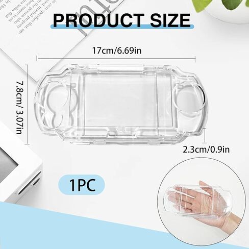 Transparent Hard Case for PSP 2000 3000, Clear Crystal Shell Cover with Screen Protector, Shockproof Protective Housing Replacement for PSP Slim Console, Gaming Collector Display in Saudi Arabia