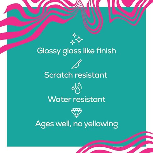 Clear Epoxy Resin Kit with Hardener 32 Oz - 1:1 Part Ratio Arts and Crafts Casting - 24 Mica Powder Pigment Packs, Measuring Cup, Wooden Stirrers and Gloves in Saudi Arabia