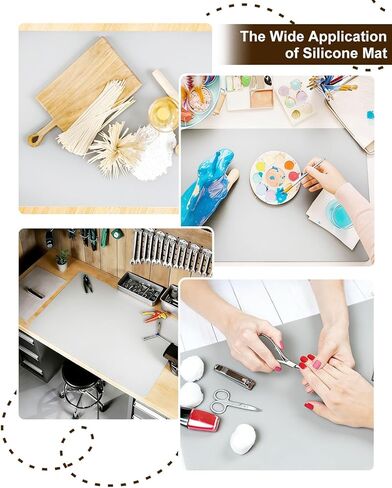 Silicone Mats for Crafts, 28" x 20"x1.3MM Large Silicone Mat,Silicone Mats for Kitchen Counter,Craft Mat, Nonskid Heat Resistant Desk Saver Pad, Multipurpose Mat, Placemat, Grey in Saudi Arabia