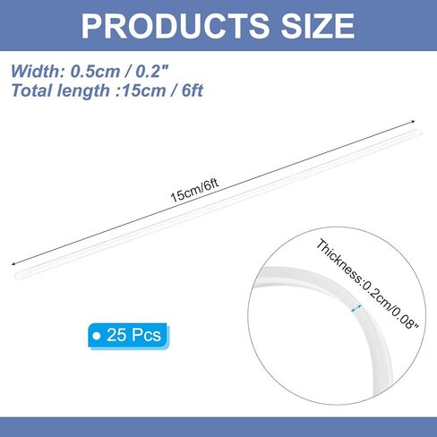 25 Pcs Transparent Plastic Boning 6 Feet Clear Corset Strip Bone for Sewing Corset Costume(5mm 1/5" Wide) in Saudi Arabia