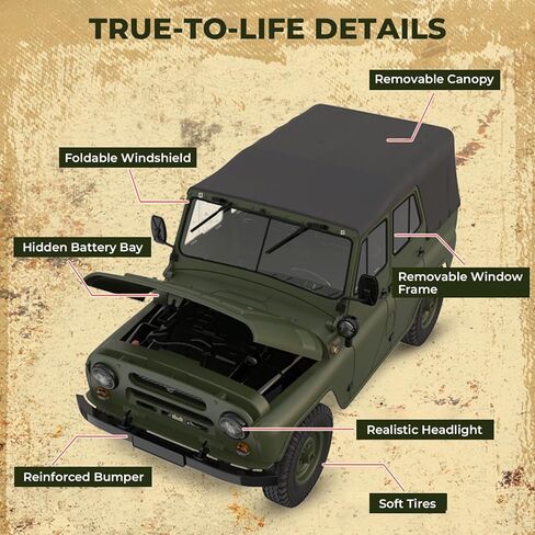 ARRIS 1/12 RC Crawler، WPL C94 UAZ-469 Scale RC Rock Crawler 4x4 2.4 جيجا هرتز RTF شاحنة للطرق الوعرة، شاحنة عسكرية RC 4WD مع هدية درجة هواية التوجيه المتناسبة للبالغين in Kuwait